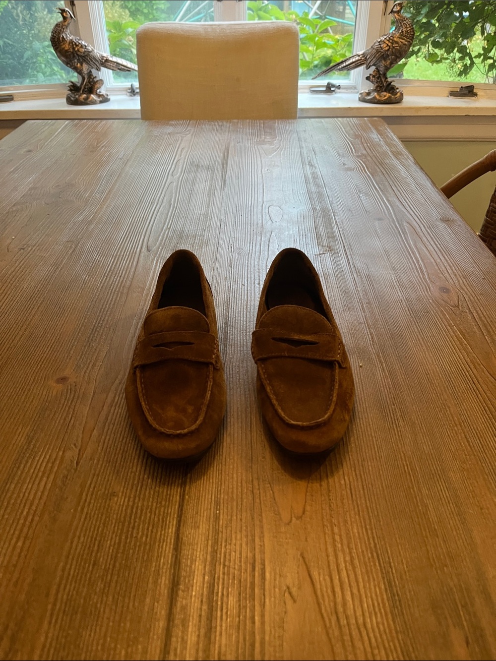 Zara brown suade loafers